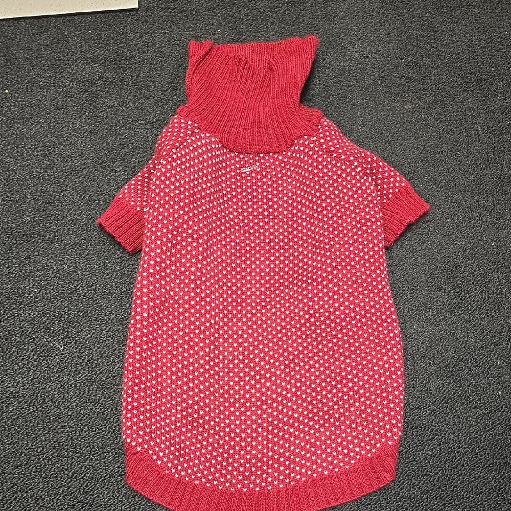 Cozy Red Knit Dog Sweater - Picture 2 of 7